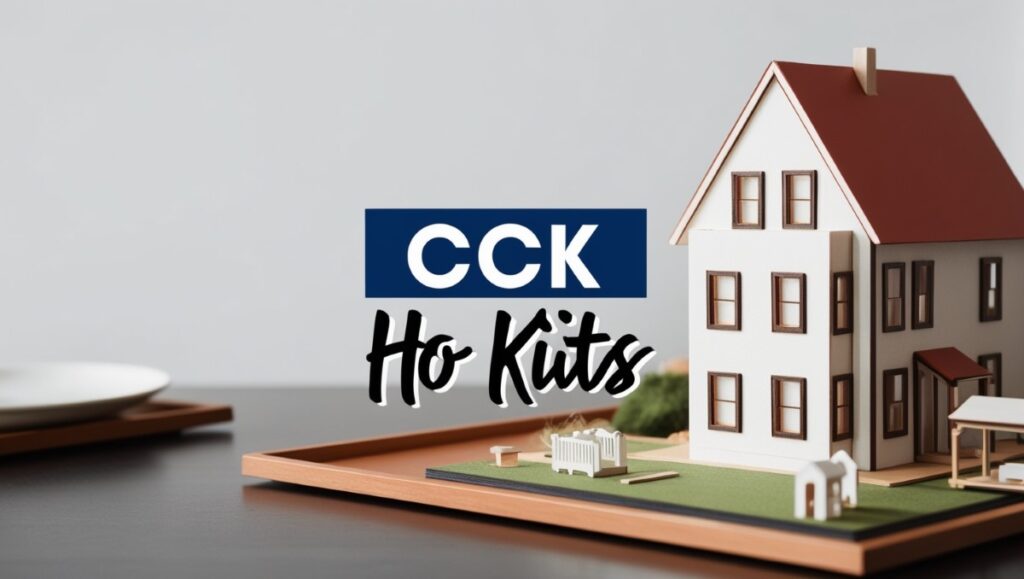 Image of cck ho kits featuring a model house on a table with relevant accessories and components.