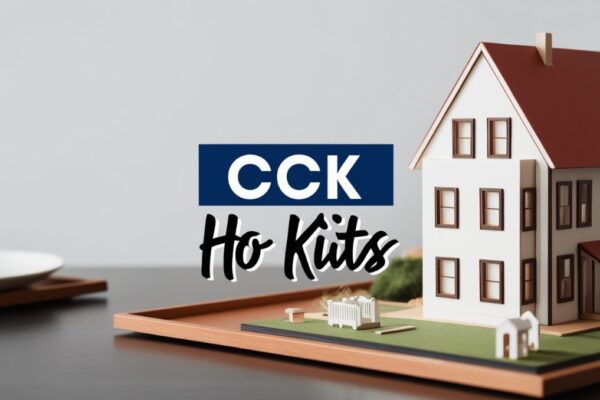 Image of cck ho kits featuring a model house on a table with relevant accessories and components.