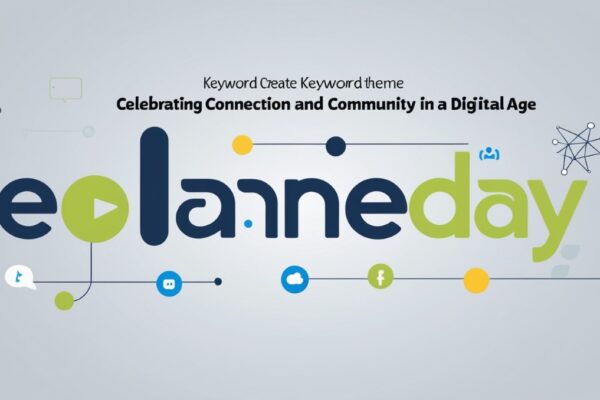 Image representing eolaneday, highlighting themes of connection and community in the digital age with abstract technology-related elements.