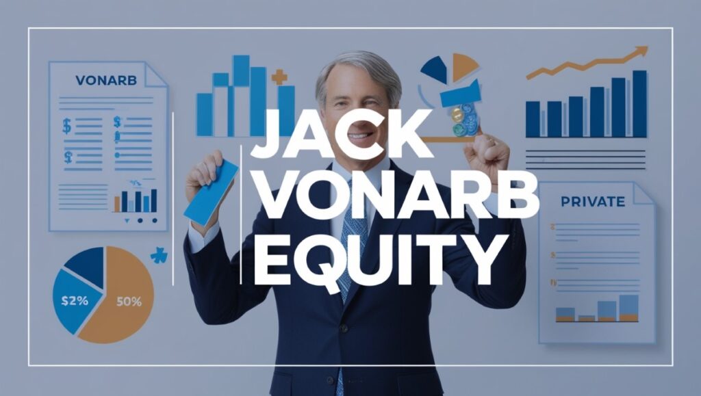 Image featuring 'jack vonarb private equity' with visuals representing investment strategies, financial documents, and private equity themes.