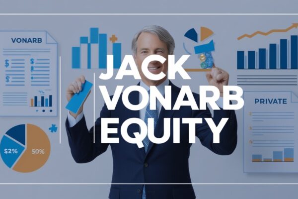 Image featuring 'jack vonarb private equity' with visuals representing investment strategies, financial documents, and private equity themes.