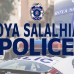 Image of 'roya salahian police' featuring law enforcement elements like a police badge, car, and community interactions.