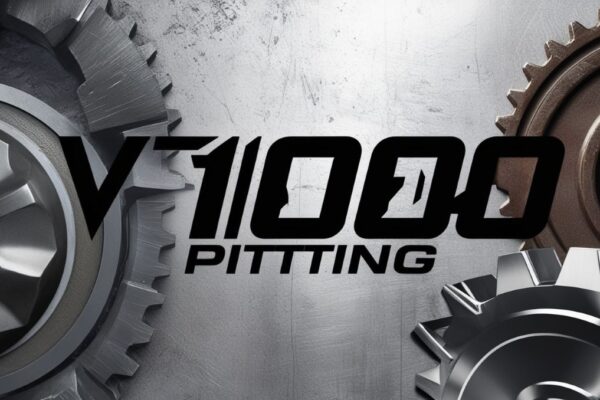 Image featuring the text 'VT1000 Pitting' prominently displayed, surrounded by visuals representing durability, metal surfaces, and wear resistance in an industrial style.